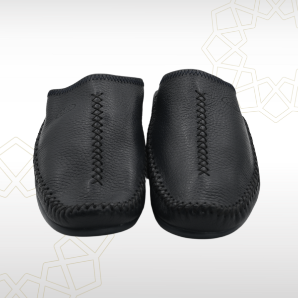Babouche Homme en Cuir Véritable – Noir Classique | Élégance Intemporelle – Image 2