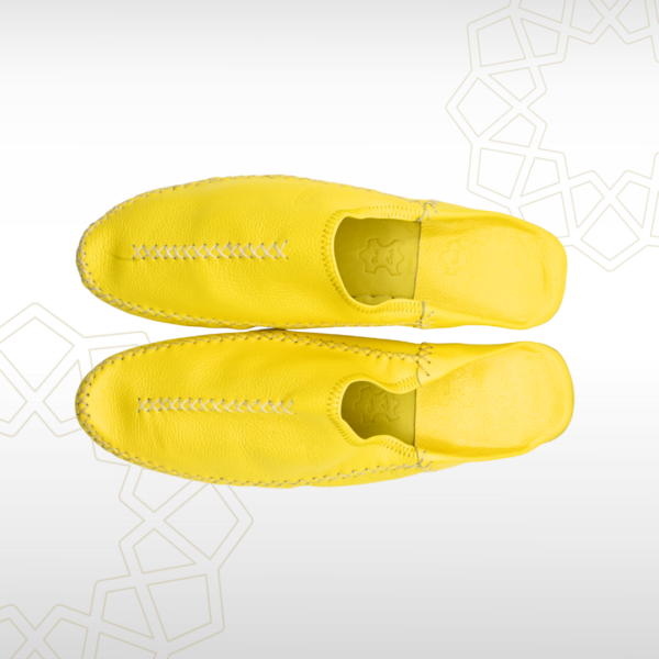 Babouche Homme en Cuir Véritable – Jaune Soleil | Confort & Originalité Marocaine – Image 4